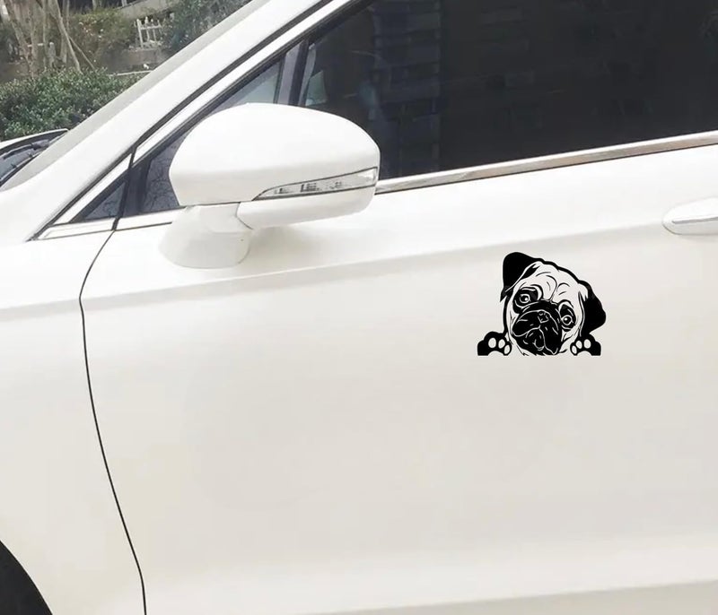 MAKTEM French Bulldog Peeking Car Vinyl Decals, Cute Dog Breed Graphic Window Sticker, Waterproof Anime Bulldog Car Accessory - Image 2